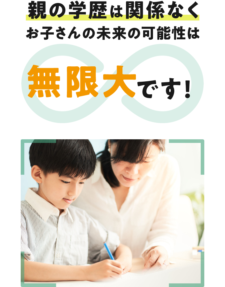 親の学歴は関係なくお子さんの未来の可能性は無限大です! 